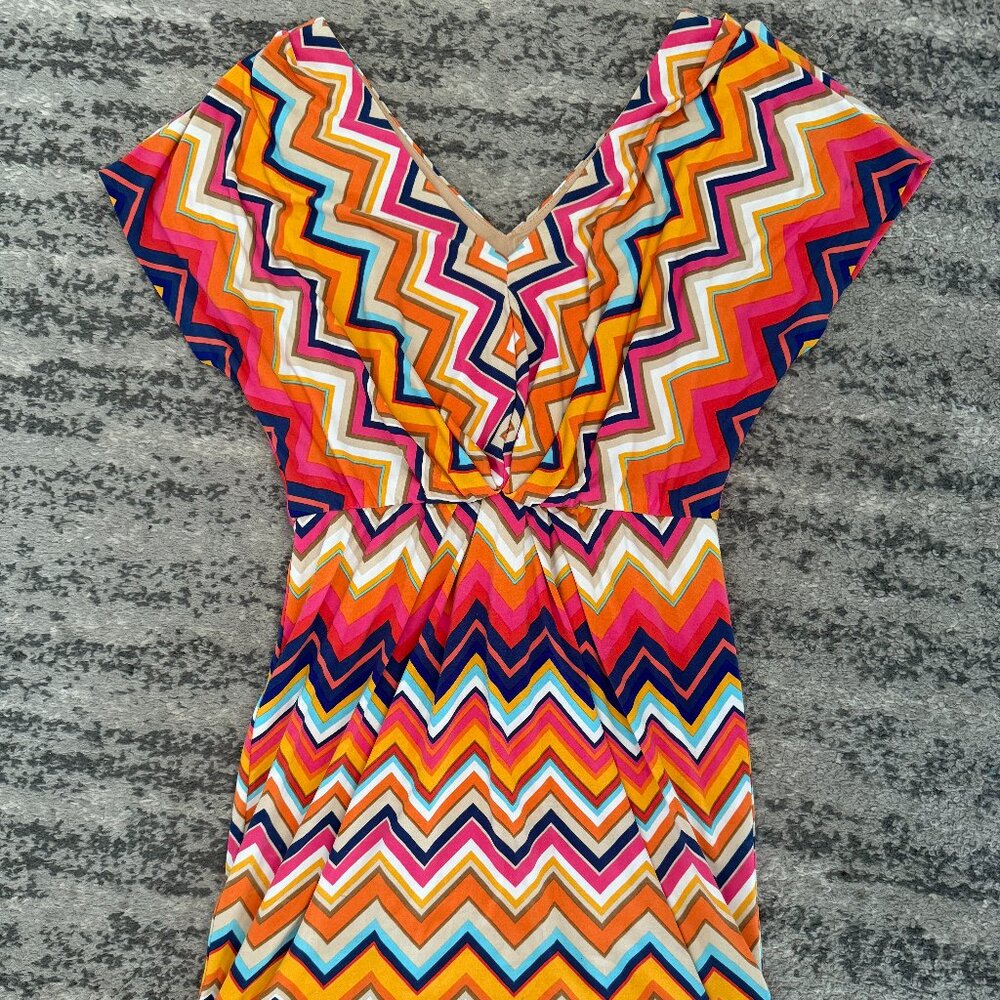 TRINA TURK chevron print dress